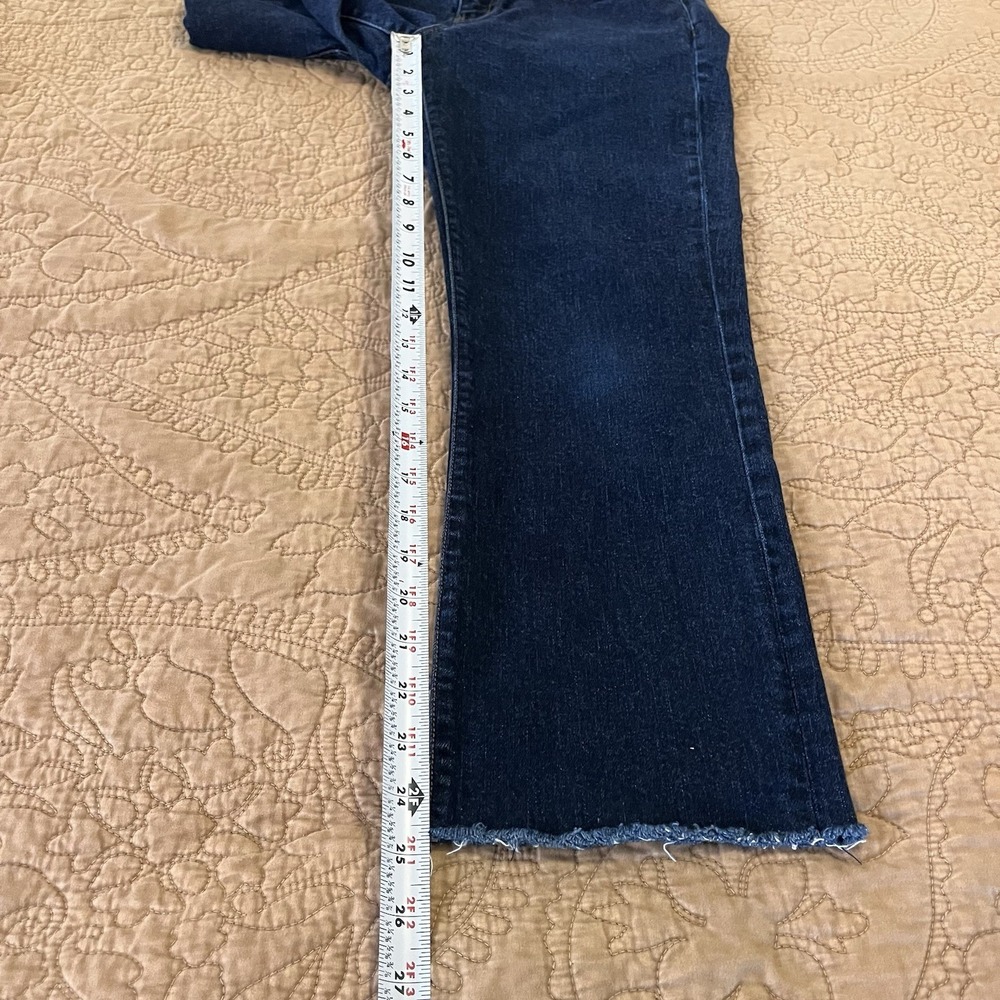 Lauren Jeans Co Dark Wash Slim Crop Raw Hem Stretch Coastal Americana 6 Runs Big - Picture 4 of 12